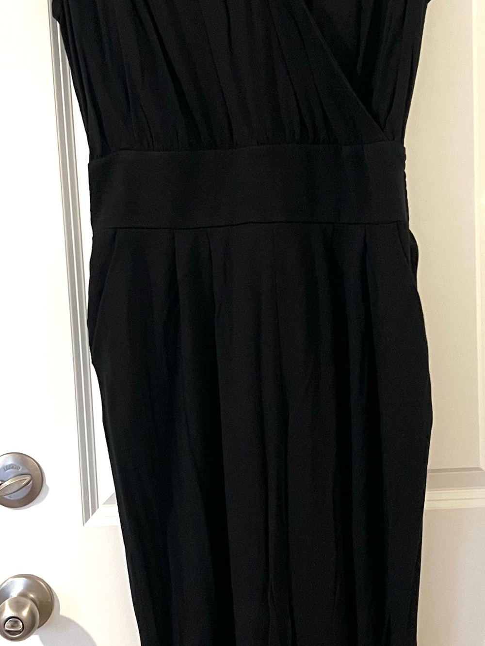 Classic Black Women's Wrap-Style Dress